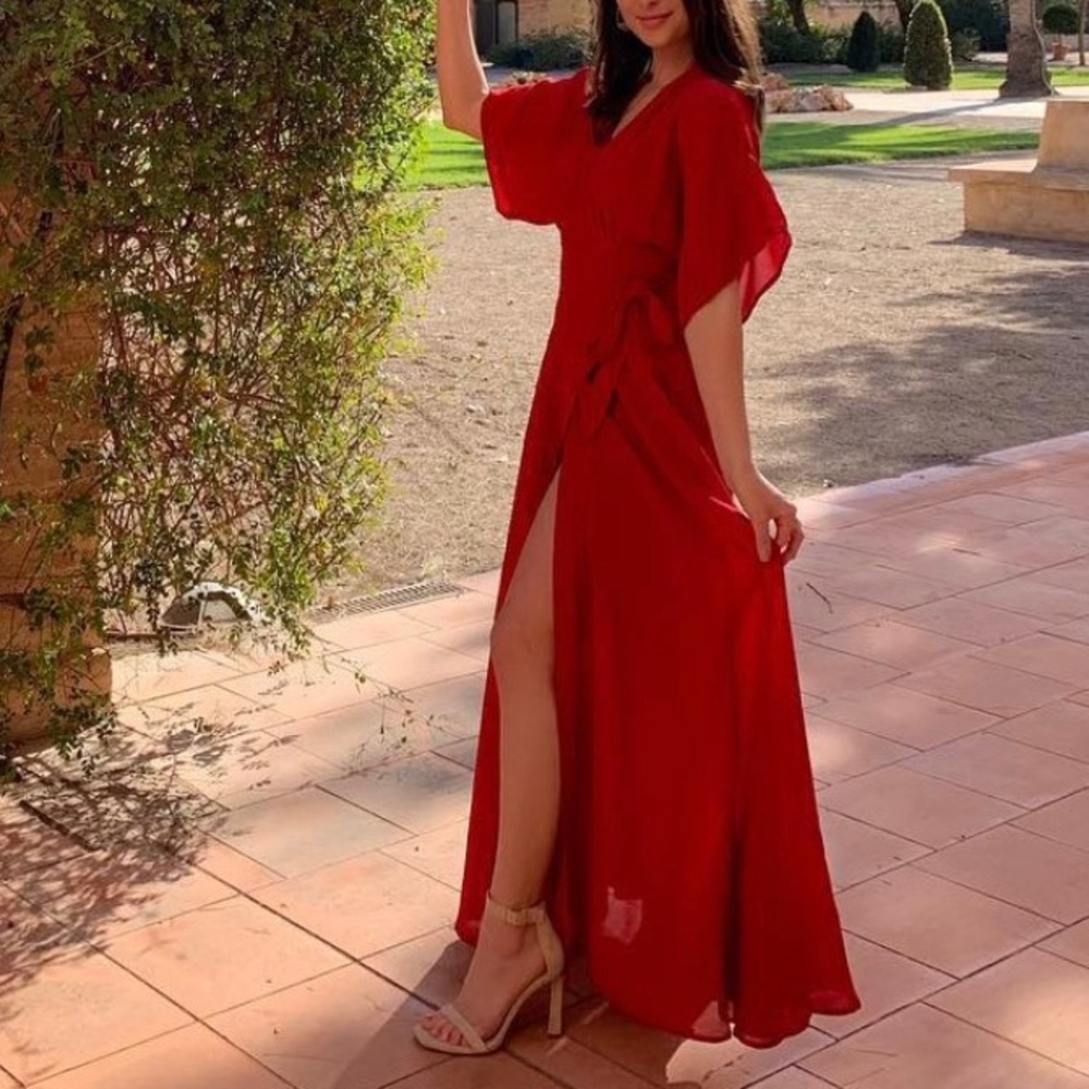 Reformation Winslow Wrap Maxi Dress XS